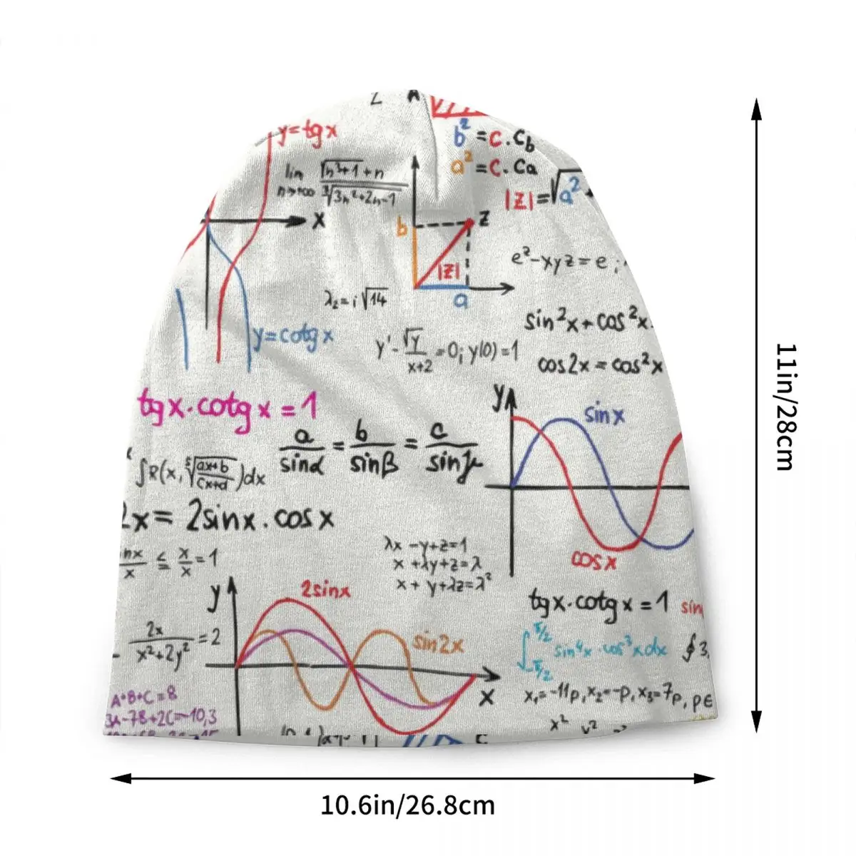 Mathematics Formulas Math Numbers Skullies Beanies Caps Men Women Winter Warm Knitted Hat Adult Geek Science Puzzle Bonnet Hats