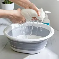 Bassin de bain de pieds pliable, 1 pièce, pour trempage des pieds, seau en plastique épais, pieds pliables multifonctions, baignoire de trempage, linge pliable 3