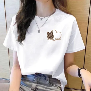 Tshirt Women Top Short Sleeve T Shirts New Korean T Shirt for Women T Shirt Round Neck Loose Fashion Tshirt Woman Top Cartoon 1