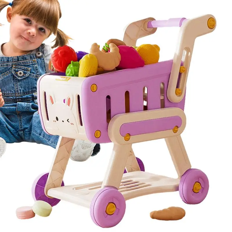 

Toy Grocery Cart Grocery Cart Toy Pretend Food Set Interactive Kids Shopping Cart Role Play Game For Toddler Boys Girls Kids 3