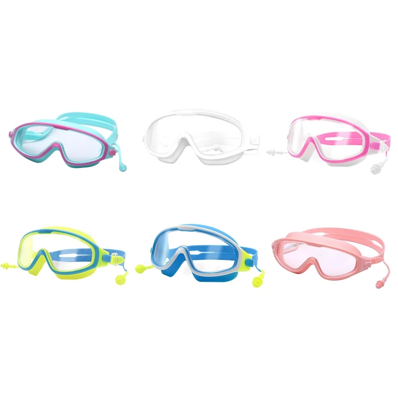 

ELOS-Shenyu Swim Goggles For Kids Anti-Fog UV Protection Clear Wide Vision Swim Glasses With Earplug For 4-15 Years Children