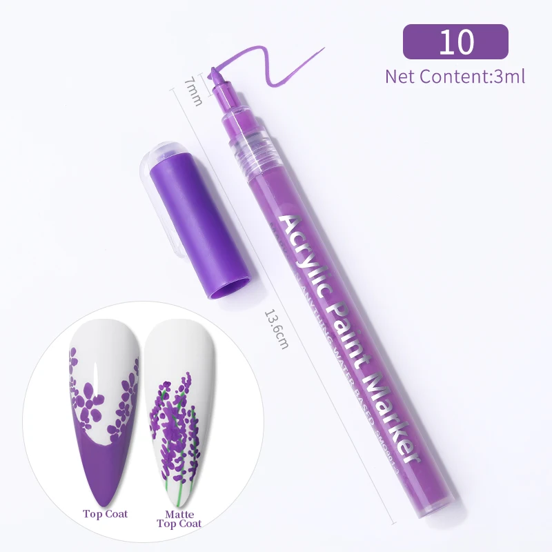 Waterproof Nail Art Graffiti Pen Abstract Lines Flower Sketch Drawing Tools Nail Painting DIY Art Accessories Tools 1 Pc nail art pen
