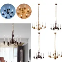 1:87 HO Scale Ceiling Light Miniature Kids Dollhouse LED Model Furniture Decor Toy Golden/Copper Chandelier Decor Accessories 1