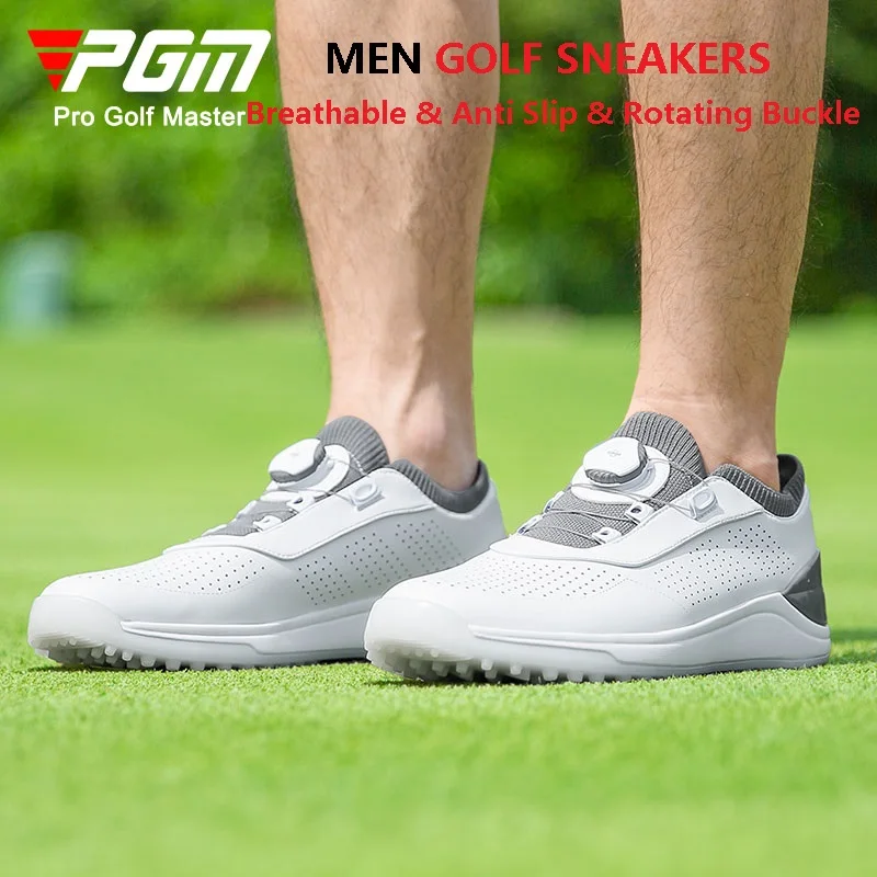 pgm-men-breathable-mesh-golf-shoes-male-anti-slip-spike-snekaers-men-microfiber-leather-soft-shoes-leisure-golf-footwear