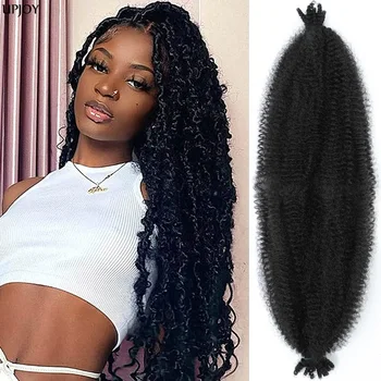 Springy Marley Twist Crochet Braids Hair Afro Kinky Curly Hair Braids for Distressed Faux Butterfly Locs Crochet Hair Synthetic 1