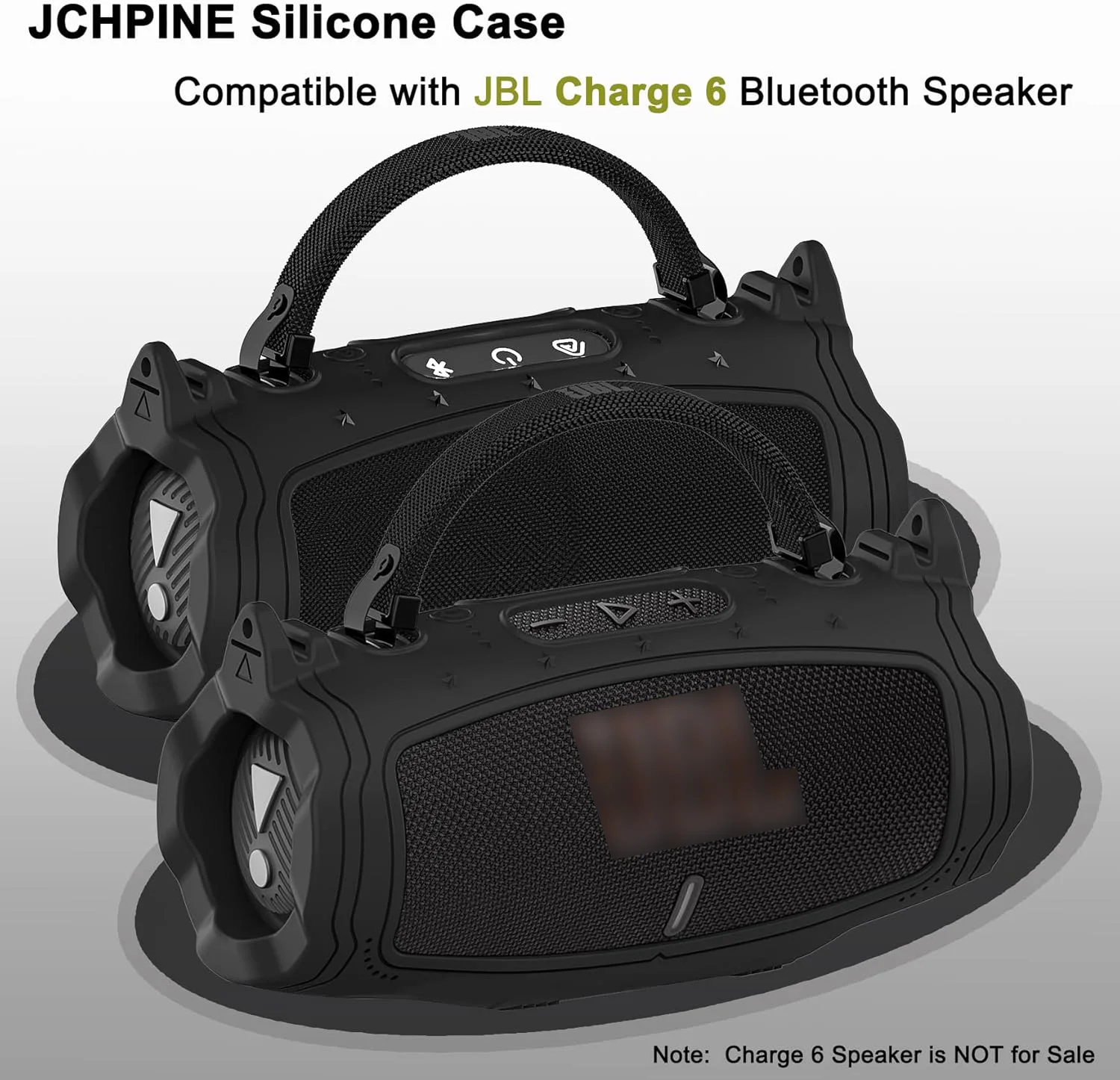 Silicone Protective Cover and Hard Carrying Case and Shoulder Stra for JBL Charge 6 Portable Bluetooth Speaker Accessories