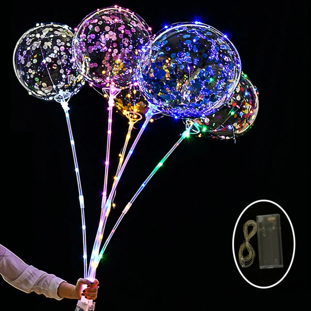 Ballon Led Transparent À Hélium Clair, Lumineux Avec Bâtons, Décorations De  Fête D'anniversaire Et De Mariage Pour Enfants - Ballons Et Accessoires -  AliExpress