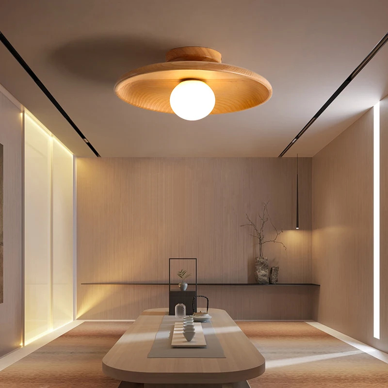

Скандинавская светодиодная деревянная Потолочная люстра для гостиной, потолочный светильник из дерева для спальни, столовой, коридора, балкона, строительное освещение G9