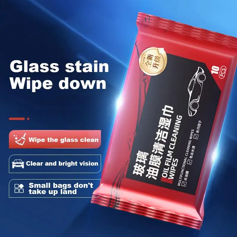 Automotive Glass Oil Film Wipes Oil Film Remover For Car Window 10PCS/Pack Car Window Glass Remover Wipes For