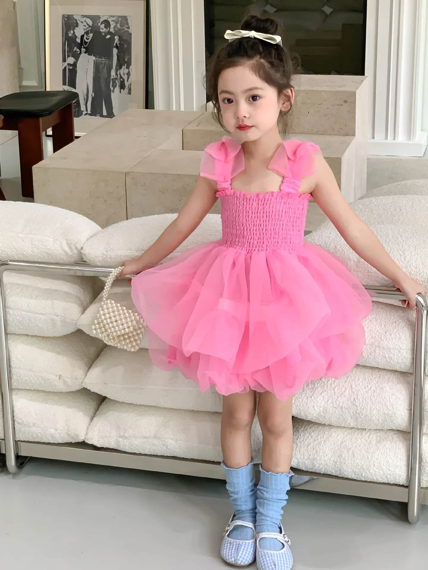 Hot Baby Girls Boutique Dress Black Bows Sleeveless Tutu Clothing