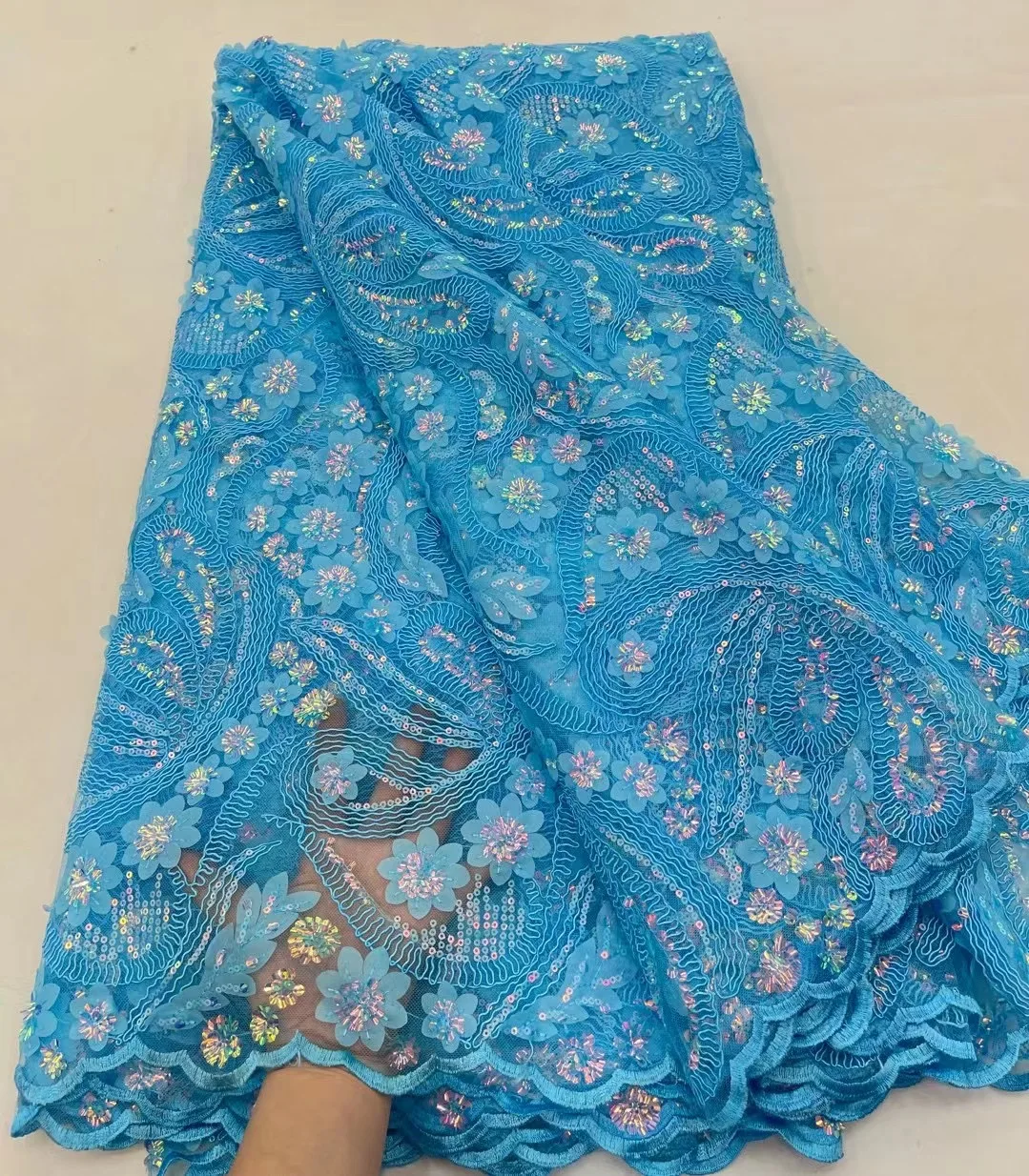 

Африканские Роскошные Блестки, кружевные ткани, новейшая вышивка, французская фототкань для детской свадьбы NRF5534