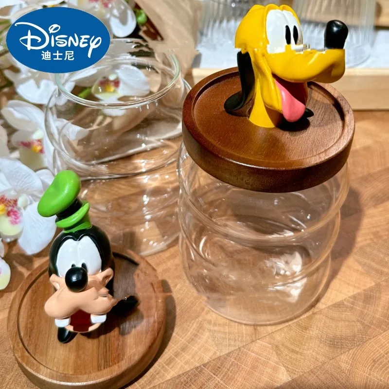 

Стеклянная банка Disney Goofy Pluto Goofy, контейнер для хранения еды в мультяшном стиле, креативная стеклянная банка, кухонные принадлежности, милый Контейнер для хранения товаров