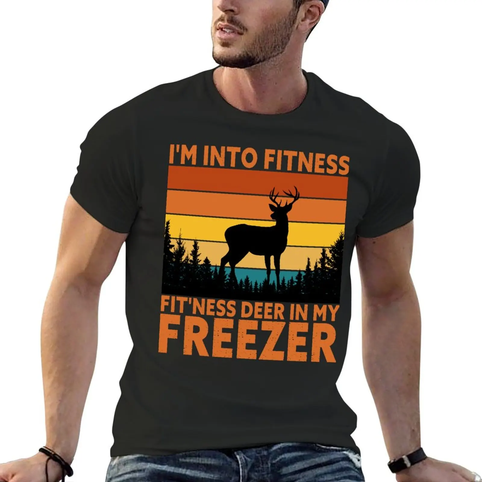 

I'm Into Fitness Fit'Ness Deer In My Freezer Funny Saying T-shirt anime anime clothes aesthetic clothes t shirts men
