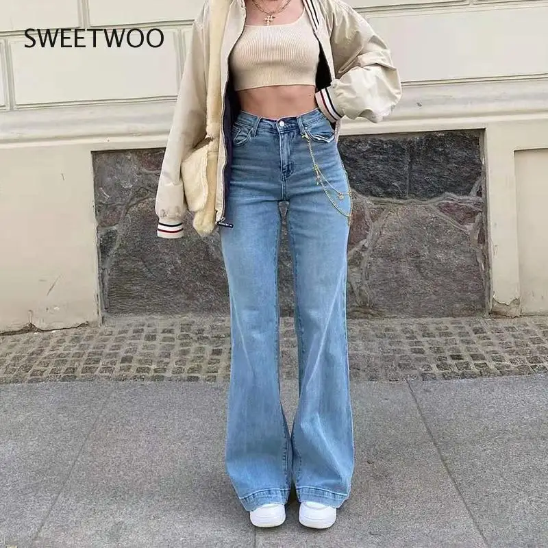 

Baggy Jeans Women 2022 New Mom Jeans Wide Leg Pants Denim Trousers Blue Washed Fashion Flared Jeans High Waist Y2K Streetwear