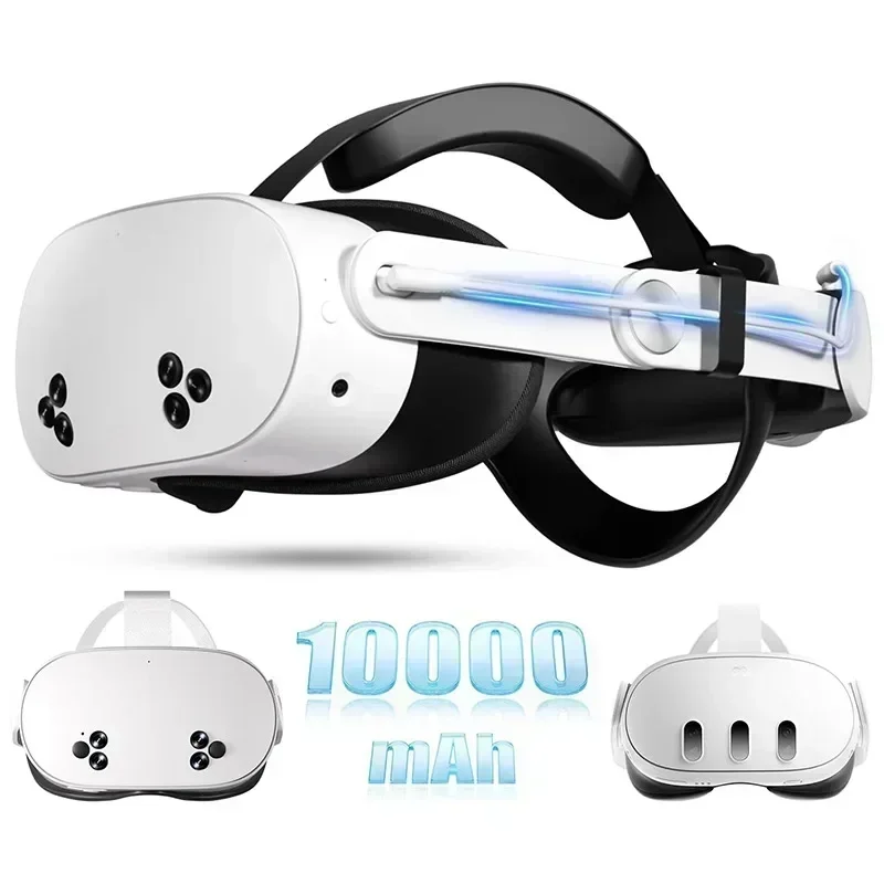 Head mounted VR Accessories RGB Battery 10000mAh RGB Battery Fast Charge 18W for Oculus Quest 2 Quest 3 3s vr face pad vr lens protector vr prescription lenses vr head strap vr infrared light vr controller vr battery charger station vr stand vr cable management vr radiator fan