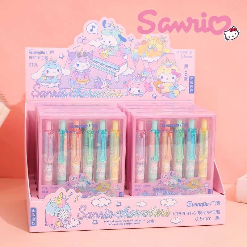 

Sanrio мультяшный пресс гелевая ручка 0,5 мм черная Cinnamoroll Kuromi Мелодия шариковая ручка Студенты Канцтовары дети писать поставка подарок оптовая продажа