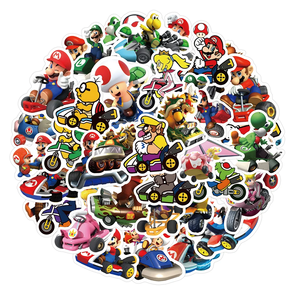 

10/30/50pcs Cute Game Mario Kart Cartoon Stickers for Kids Waterproof Graffiti Skateboard Luggage Laptop Cool Anime Sticker Toys