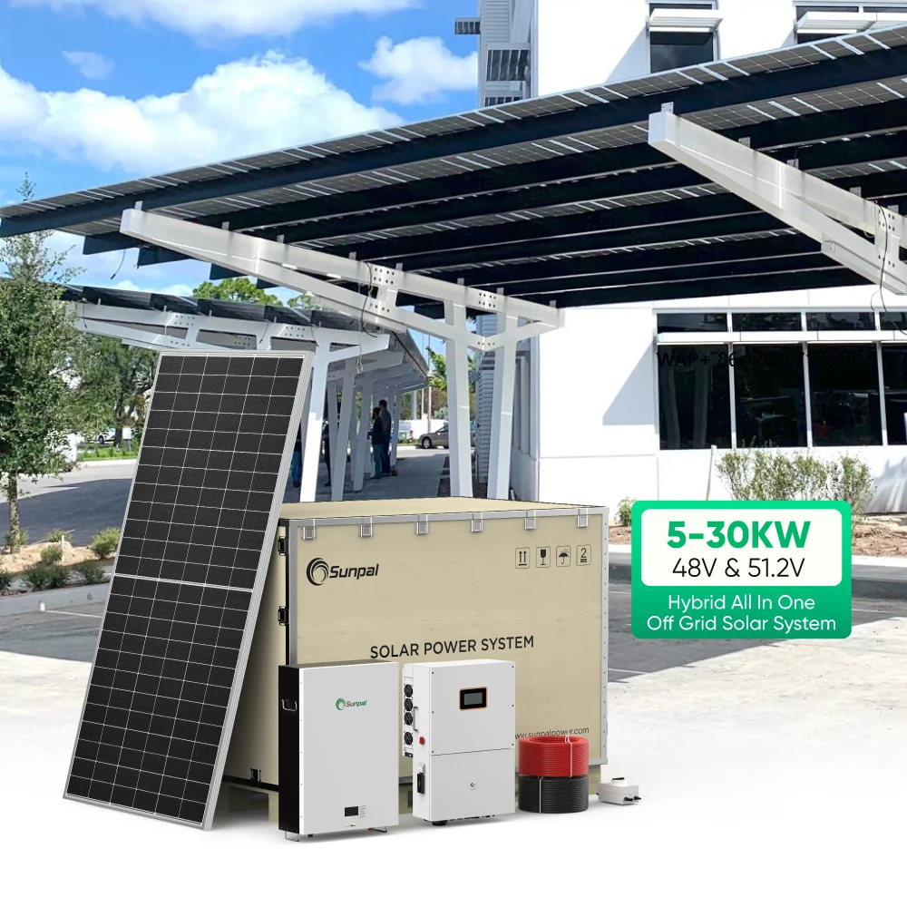Sunpal Hybrid Solar Power System Modern Outdoor Carport 10Kw 20Kw 25Kw ...