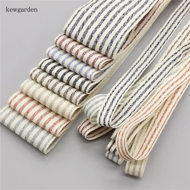 40mm 10mm Double Colors Stripe Satin Ribbons 6 Yard Kewgarden DIY Bowknot Cotton Ribbon Handmade Tape Garment Accessories Riband satin ribbons satin ribbon sewing ribbon cotton ribbon