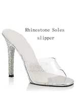 12cm high heel shoes modeling performance, bikini competition shoes, rhinestone soles stripper  fetish sandals evening 5 inches 2