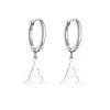 HECHENG, A-Z Letter Alphabet Round Hoop Earring for Men Women Dangle Drop Earring 316L Stainless Steel Ear Piercing Cartilage 4