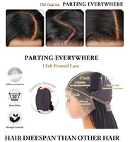 200% 40 44 pouces 13x6 os droit HD dentelle avant perruques de cheveux humains brésilien pré plumé 250 densité dentelle frontale perruque pour les femmes 6