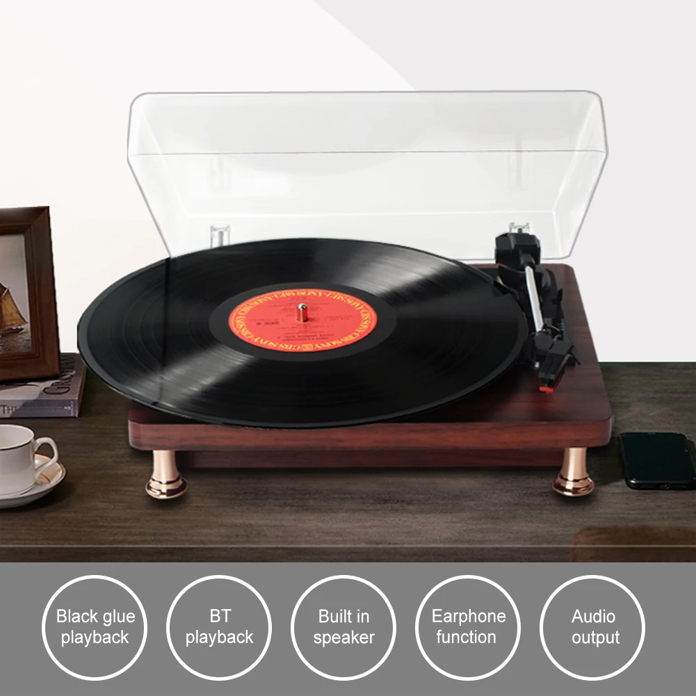 Retro 3-Speed Vinyl Record Player 3