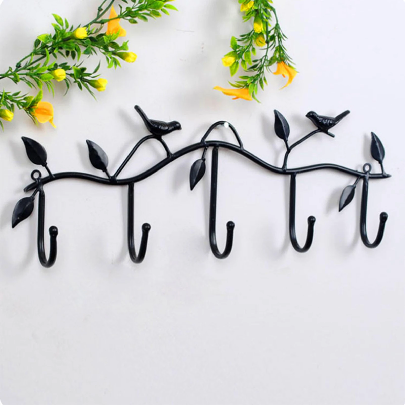 

Wall Mounted Metal 5 Coat Hook Key Hook Bag Hanger Behind the Door Cabinet Storage Hangers Hooks for Home Kitchen Bedroom