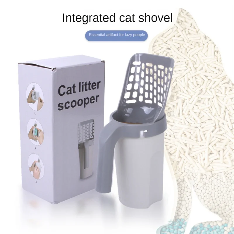 NEW Pooper Scooper Cat Litter Scoop Integrated Cat Litter Scoop Set