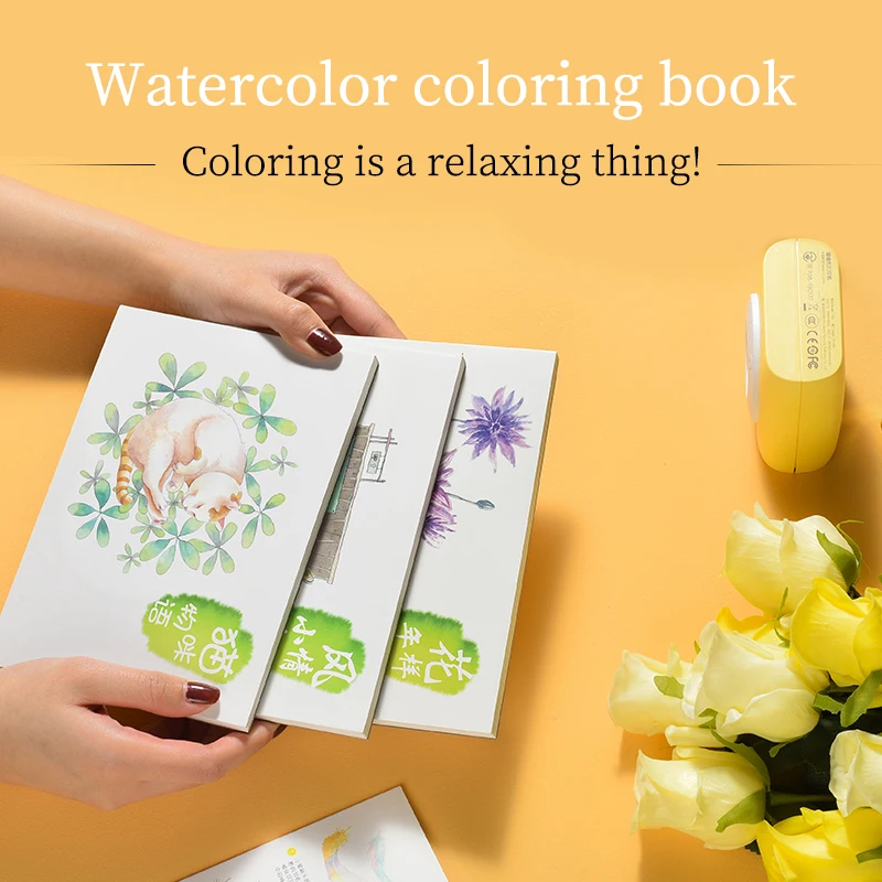 Watercolor Paper Sketchbook Coloring  Coloring Books Adults Watercolors -  Watercolor - Aliexpress