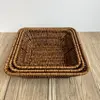 Hand-Woven Breakfast Bread Tray Food Plate Serving Display Basket Rattan Storage Tray Fruit Vegetable Cake Wicker Basket 5