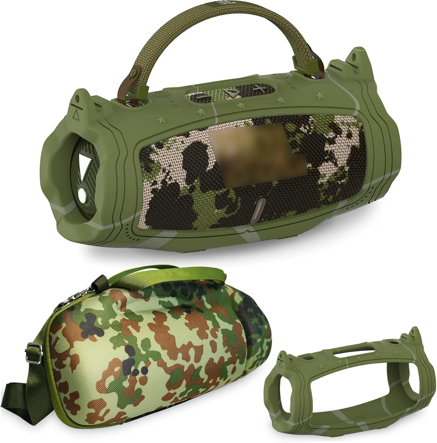 Silicone Protective Cover and Hard Carrying Case and Shoulder Stra for JBL Charge 6 Portable Bluetooth Speaker Accessories