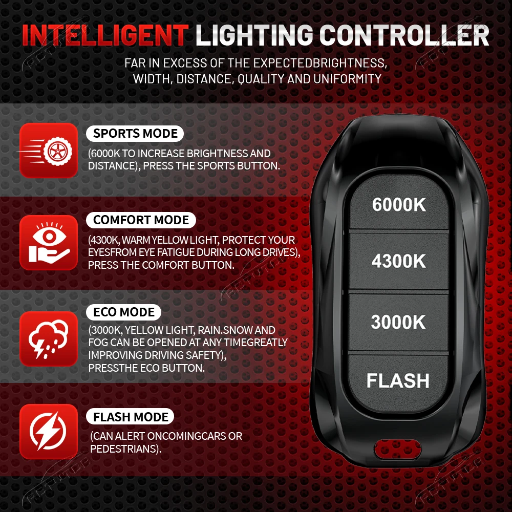 9000W 3000K 4300K 6000K H7 H4 LED 자동차 헤드라이트 고출력 캔버스 리모컨 헤드램프 9005 HB3 9006 HB4 H1 H11 12V 24V