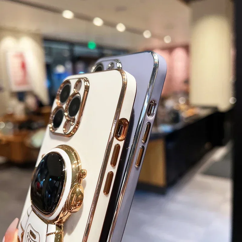 Astronaut Standing Holder Phone Case For infinix Note 30Pro Hot 30 30i 20 20i 11 12i 20Play Plating Cover note30_voghion.com