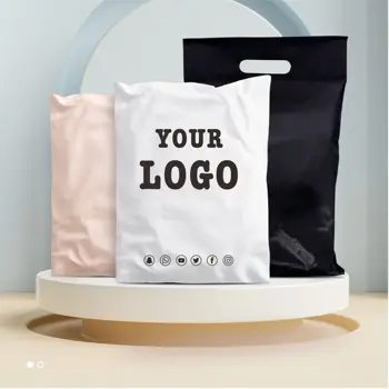 Environmentally friendly custom printing logo, luxurious matte white plastic mailing envelope, polyethylene shipping bag 50pcs 1
