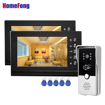 Homefong 7 Inch Video Door Phone Intercom System Home Security Doorbell with Camera Night Vision IR Color Door Access Control 1