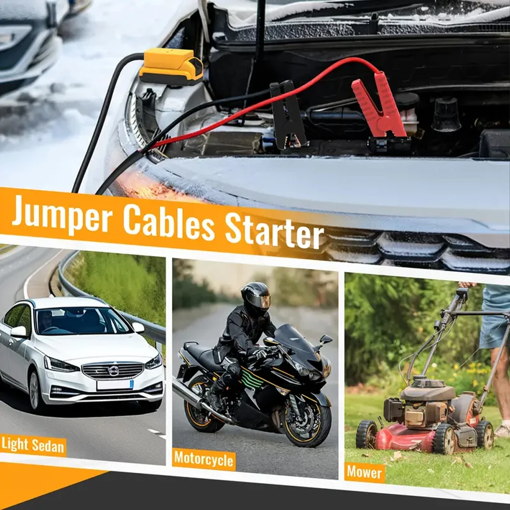 Car Battery Igniter Automotive Emergency Power Kits 8AWG Cable 1M for Dewalt M18 Jumper Starter Jump Kit Power Tool Line