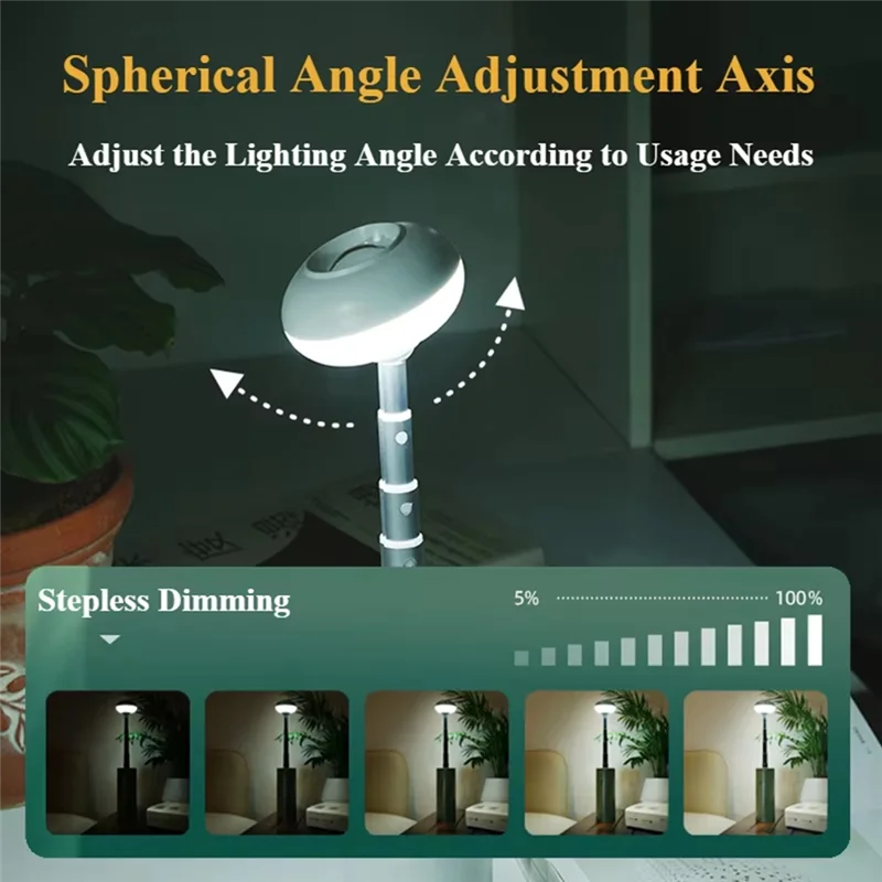 A95I-Multifuncional 5000Mah Luz de Camping Recargable Linterna Telescópica Portátil Luz de Trabajo de Emergencia al Aire Libre Gris - Image 6