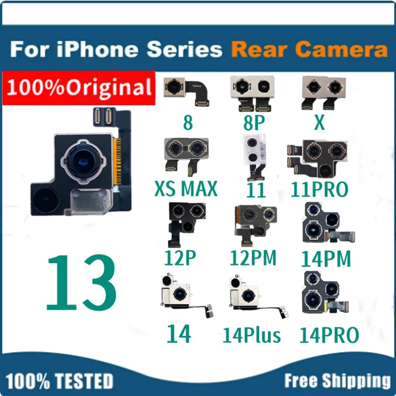 

Original Disassembly Rear Camera For iPhone X XS XR XS MAX 11 12PRO 13 14PLUS 14 PRO MAX Back Rear Main Lens Flex Cable