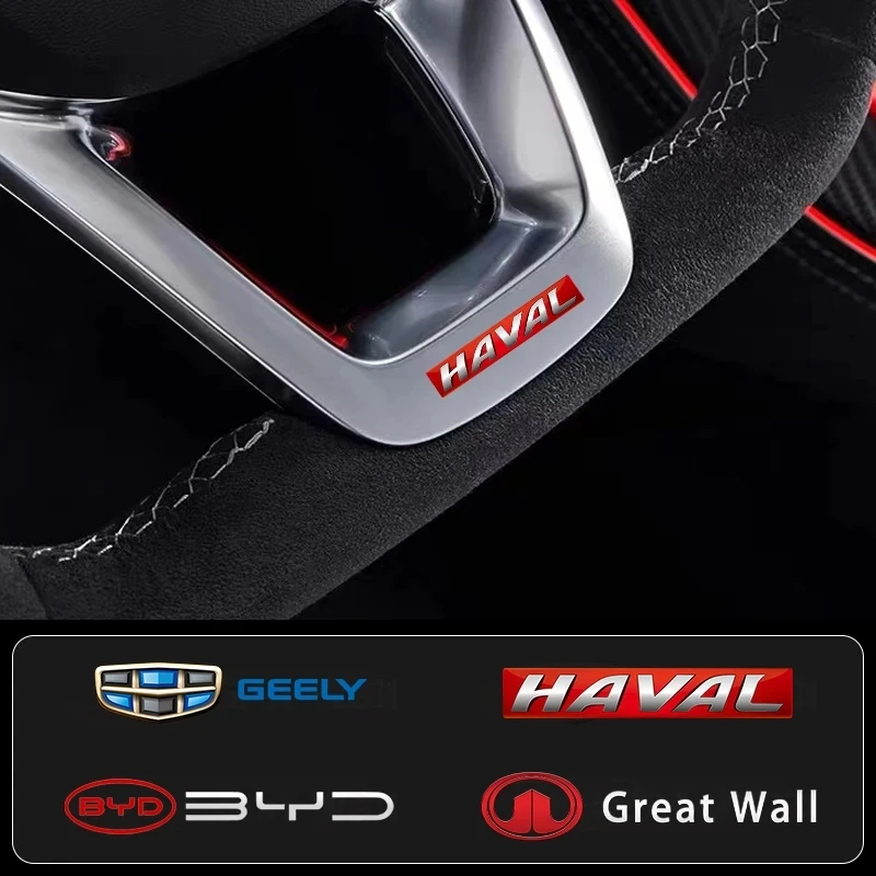 4/8pcs 3D Car Emblem Decorative Sticker Steering Wheel Decal For FIAT 500 Grande Stilo Freemont Punto Astra Bravo Ducato Panda