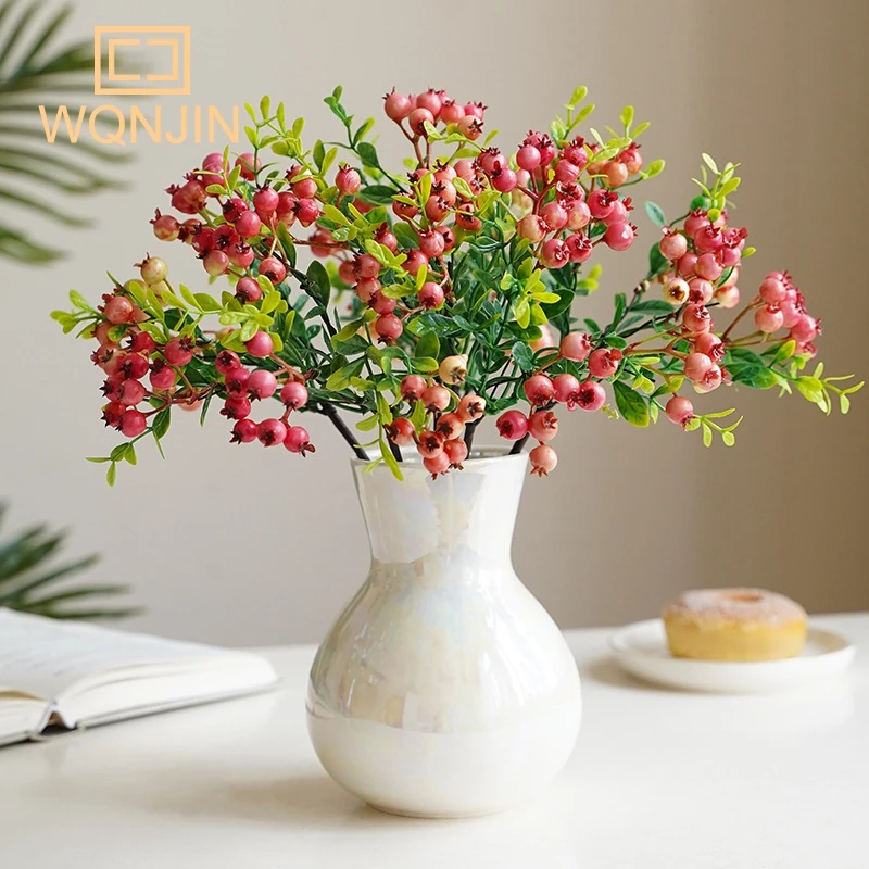 Artificial Flower Fruit Berries Fake Plants Decoration Christmas Berries Foam Flowers Wedding Home Table Decorative artificial plants artificial flowers artificial fruits and vegetables artificial holly berries