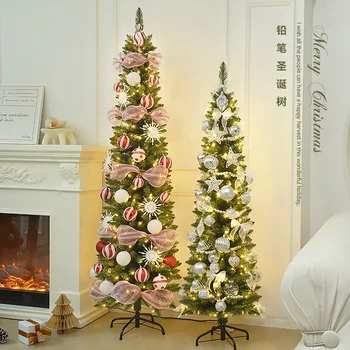 2026 Pencil Christmas Tree with Luxury Decorations Slim Xmas Tree for Home DIY Holiday Ornament Modern Festive Living Room Decor