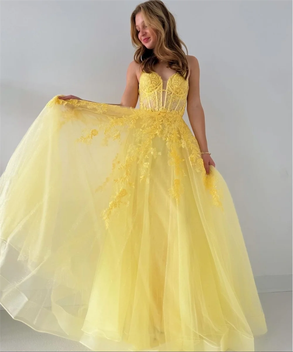 Jessica Embroidery Appliqu Prom Dresses Yellow Tulle Princess Prom Dress  Sweet Party Dressese Vestidos De Fiesta Customized - AliExpress 320