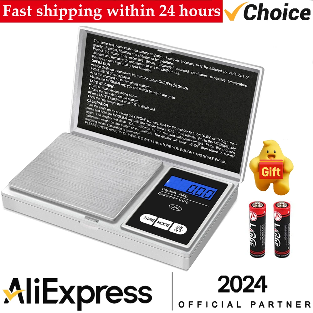 

Portable Pocket Scale Jewelry Mini Stainless Steel Electronic Scale Digital Pocket Scale Travel Food Scale with LCD Display Tare