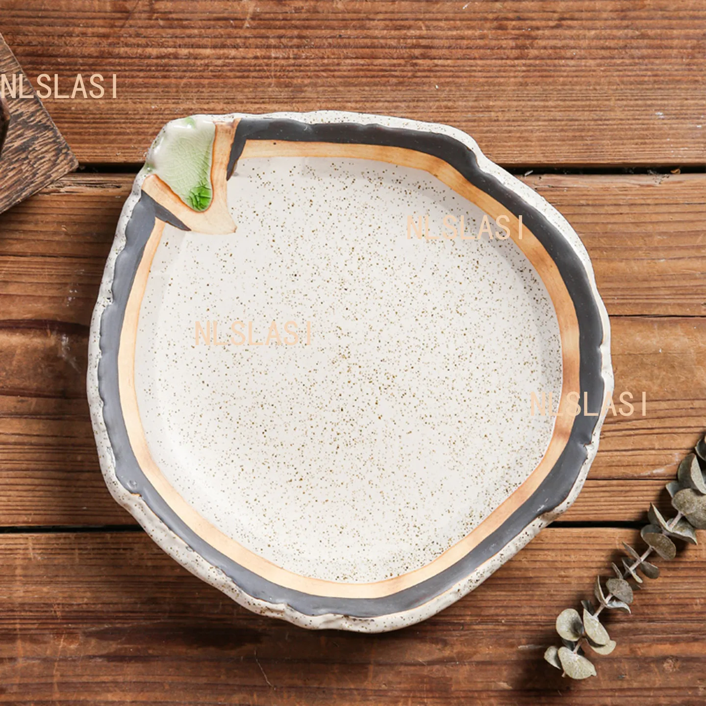 Ceramic Salad Plate Restaurant Snack Dessert Plate Creative Irregular Plate Tableware Kitchen supplies Nuts, sushi, vegetables