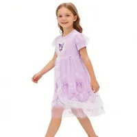 Robe Sanrio pour petite fille, en coton, Kuromi, élégante, robe de princesse pour bébé fille, vêtements de luxe pour enfants, violet, 1 à 2 3 4 5 6 7 8 9 ans 3