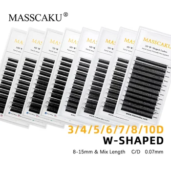 3D, 4D, 5D, 6D, 7D, 8D, 10D W Shaped Eyelash Natural Soft Lightweight Individual W Style Premade Fans Eyelashes Extensions