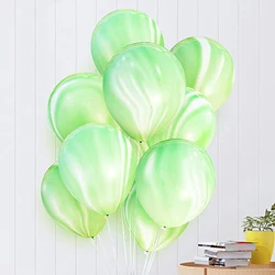 Colorful Agate Marble Latex Balloons - 12 Inch Party Decorations for Weddings, Birthdays, and Baby Showers (10pc green)
