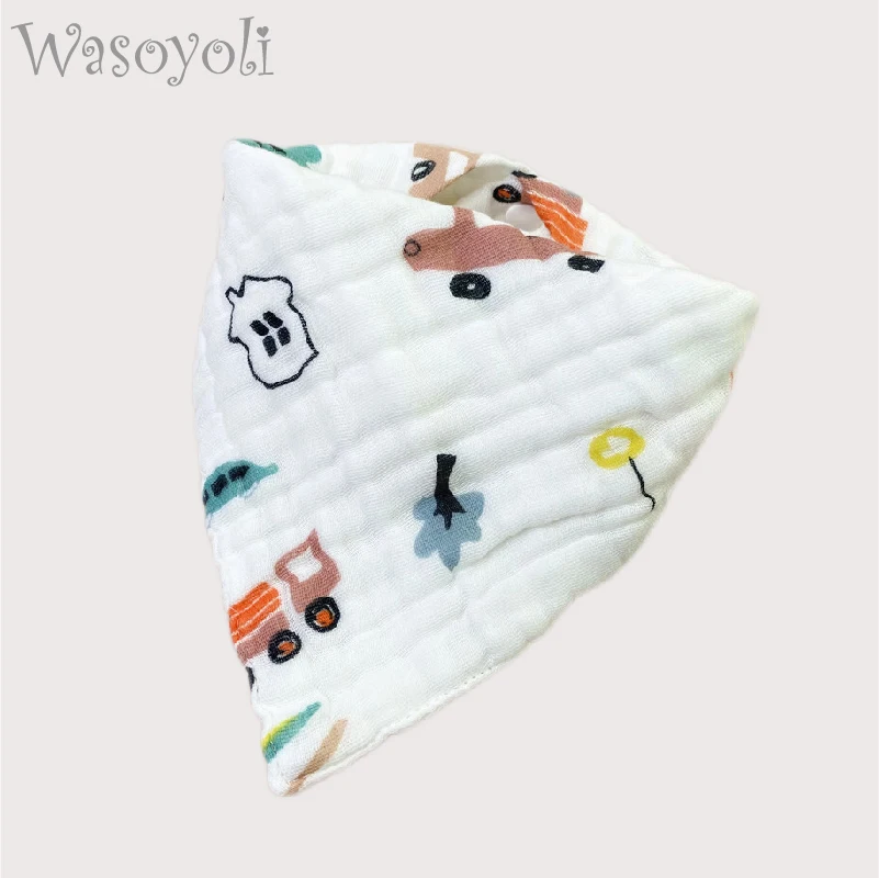 1 Piece Wasoyoli Triangle Baby Bib 6 Layers Burp Cloths 30*45cm 100