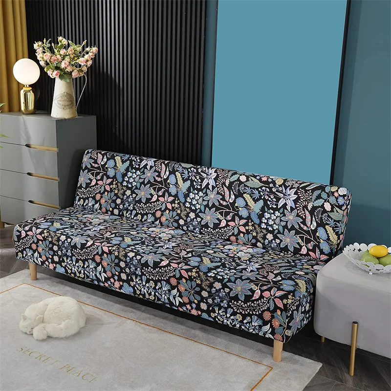 Sofa Bed Cover Without Armrests Spandex Bed Protector Case Elastic